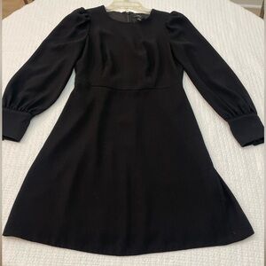 J. Crew Classic Black in 365 crepe Long Sleeve shift Dress size 2